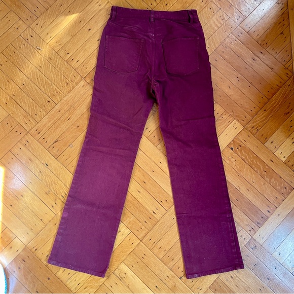 Rebecca Taylor Maroon High-Waisted Straight Leg Jeans SZ M/6 - Picture 3 of 9